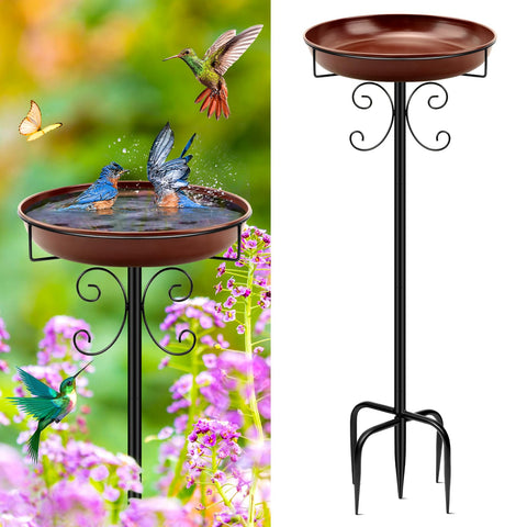 Daoeny heavy-duty bird bath base with upgraded five-pronged stability for outdoor setup.