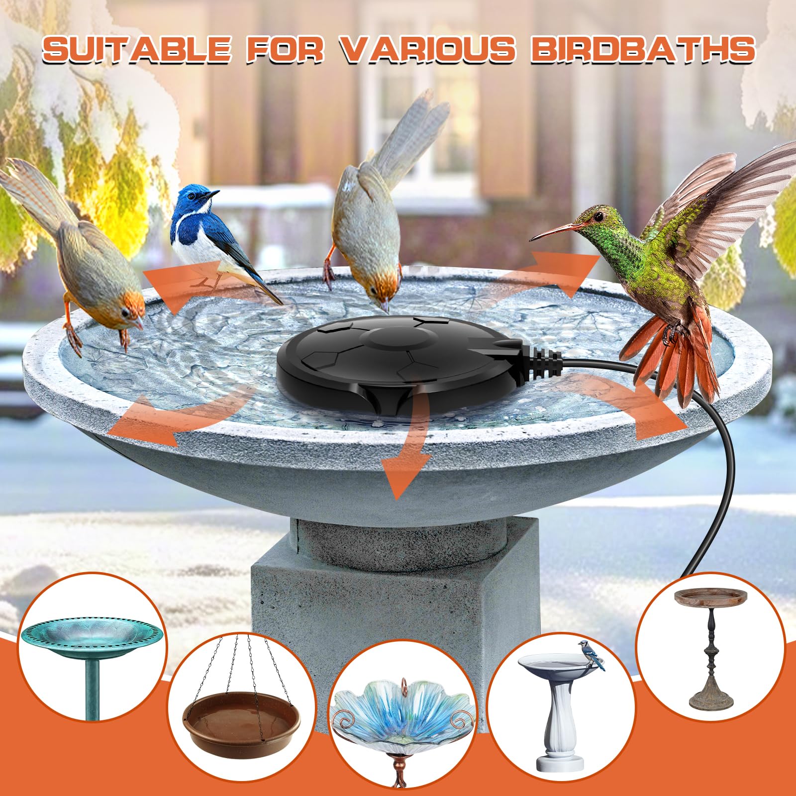 Daoeny suitable for poultry water or pond de-icing in outdoor spaces.