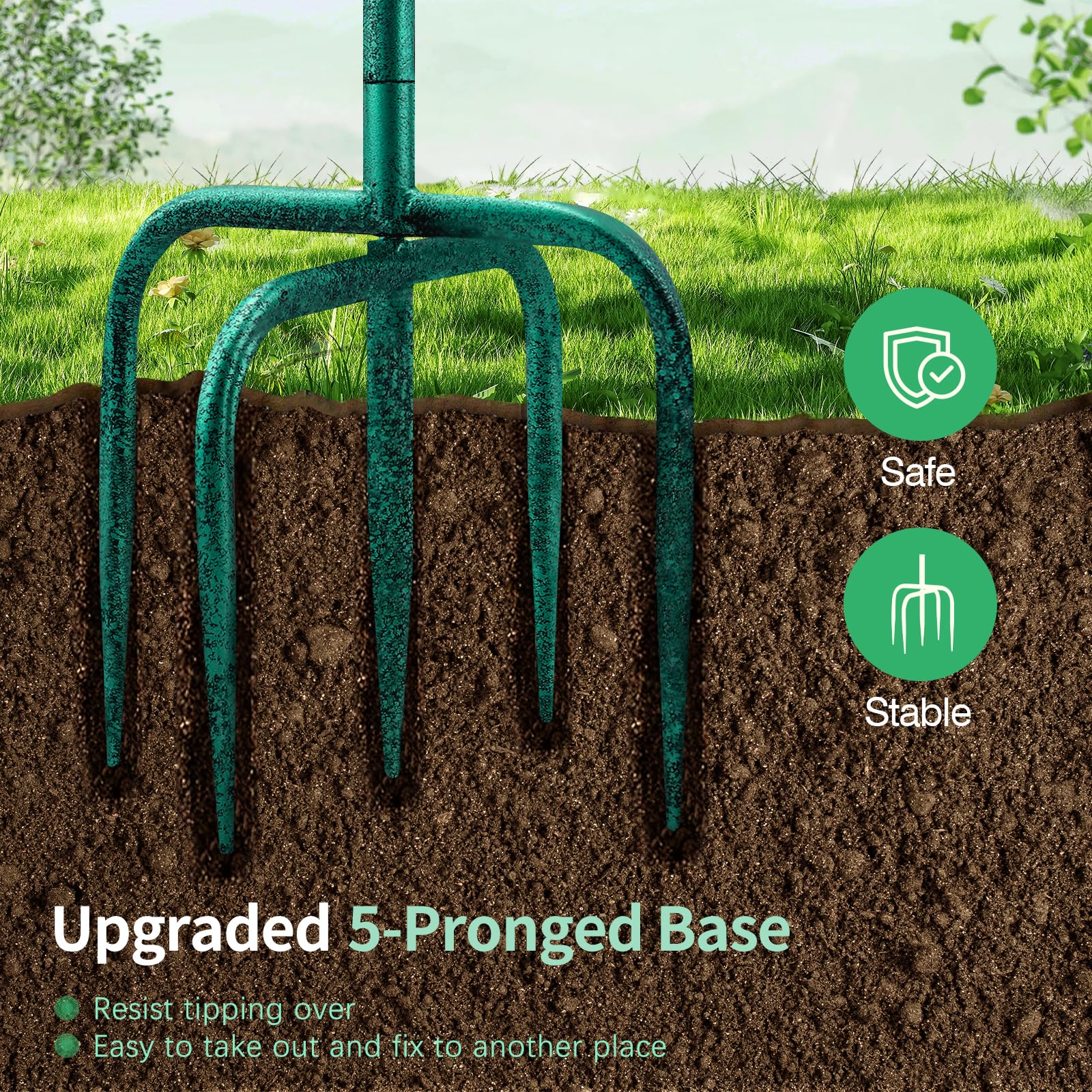 Daoeny upgraded five-pronged base enhances wind resistance and stability.