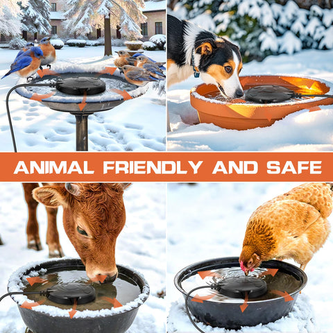 Daoeny outdoor heater helps attract garden visitors with warm water.