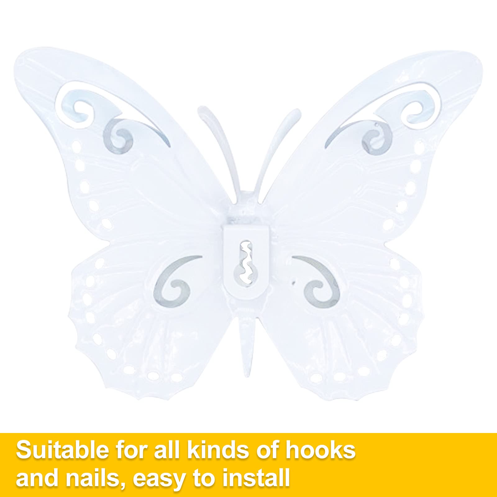 Daogtc four-pack butterfly decor hangs easily with back keyhole