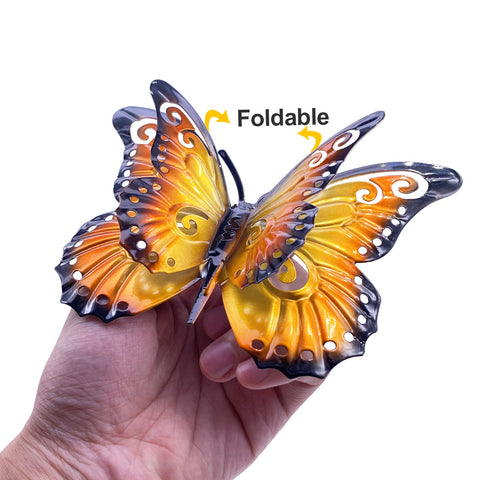 Daogtc durable metal butterflies for year-round outdoor decoration