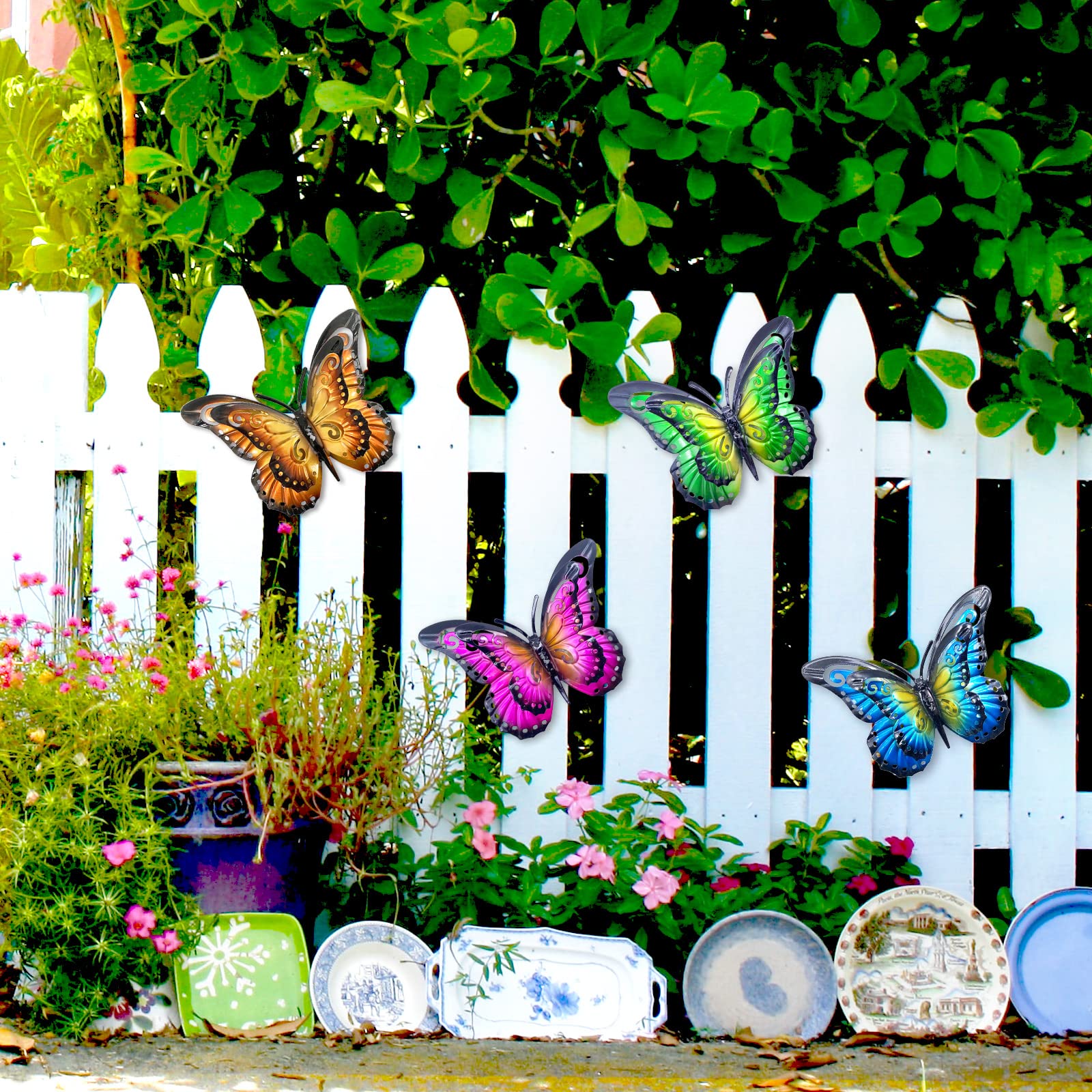 Daogtc outdoor butterfly decor withstands weather and preserves color in garden