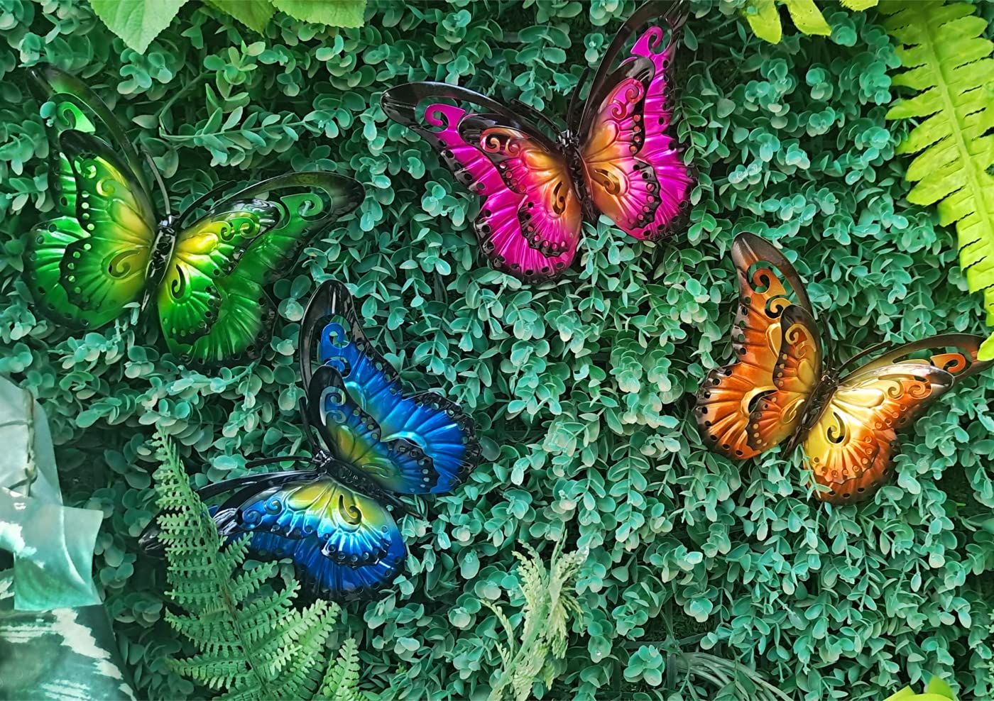 Daogtc butterfly wall art for fence or patio brightens yard display