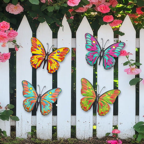Daogtc metal butterfly wall decor close-up of durable iron details