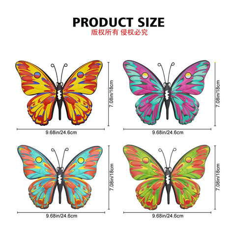 Daogtc butterfly wall decor with rust-resistant coating for outdoor use