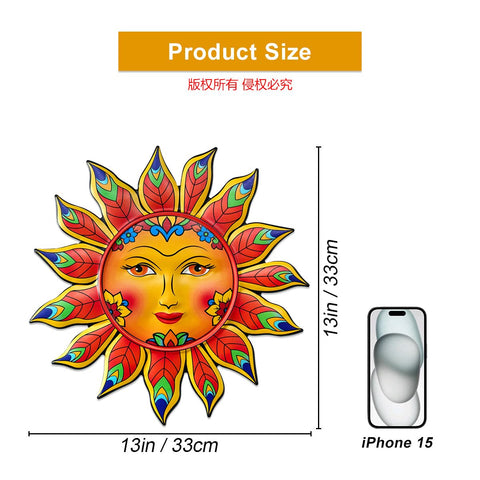Daogtc metal sun flower wall decor back hook for easy mounting