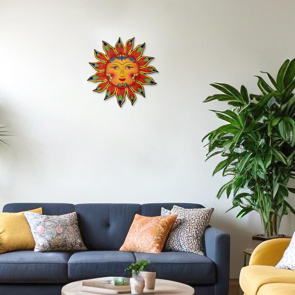Daogtc metal sun flower wall decor indoors emphasizes cozy ambience