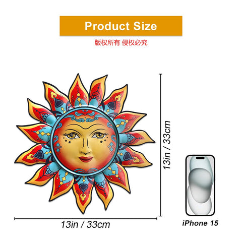 Daogtc Sun Wall Decor back hook allows easy hanging.
