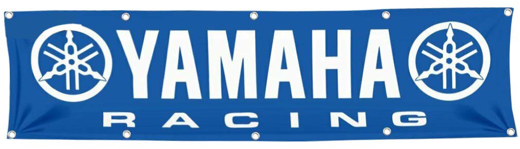 DAOOPS Yamaha banner flag front view for ATV and motorcycle racing, high visibility