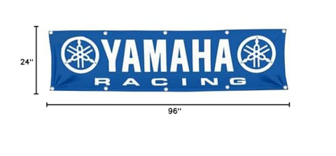 DAOOPS Yamaha banner flag side view boosts branding at outdoor races and gatherings