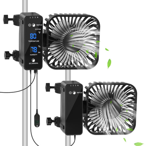 DAOTAILI 2-pack grow tent fan main unit cools and circulates air for plants