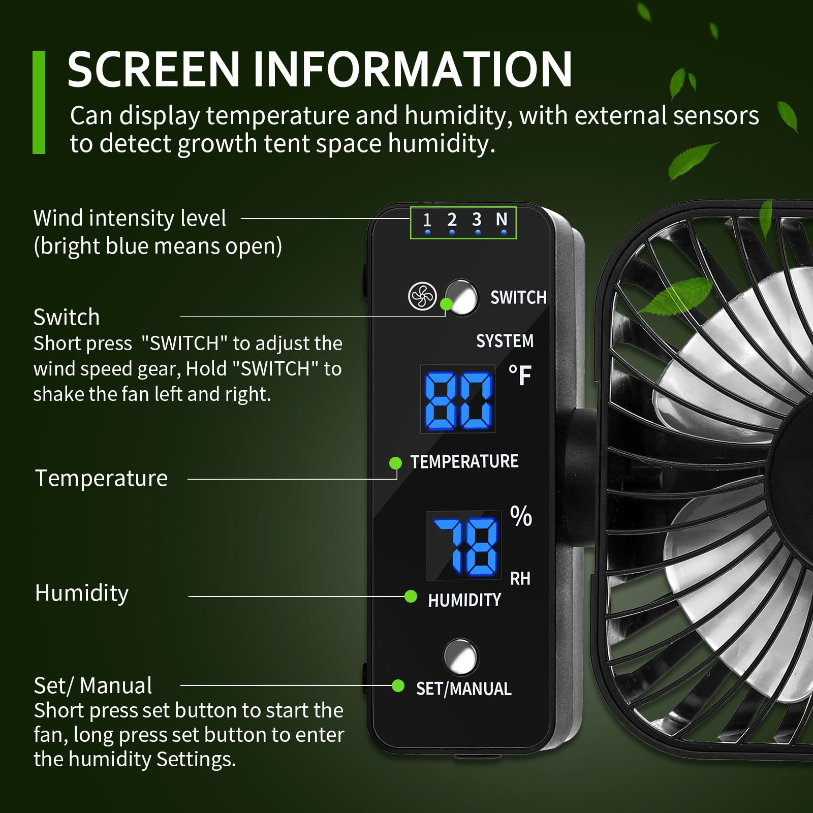 DAOTAILI 4-speed airflow control lets you tailor air for each plant
