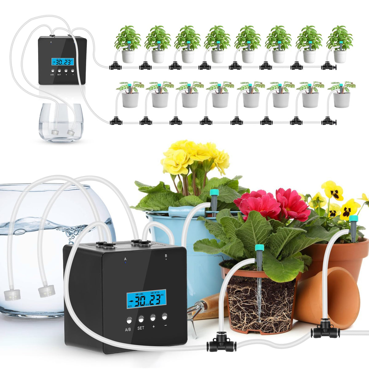 DAOTAILI automatic watering system with timer for hands-free plant care