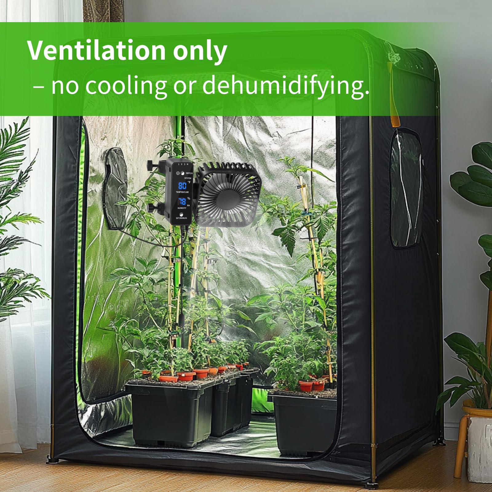 DAOTAILI desktop-friendly grow fan for indoor gardens and desktops