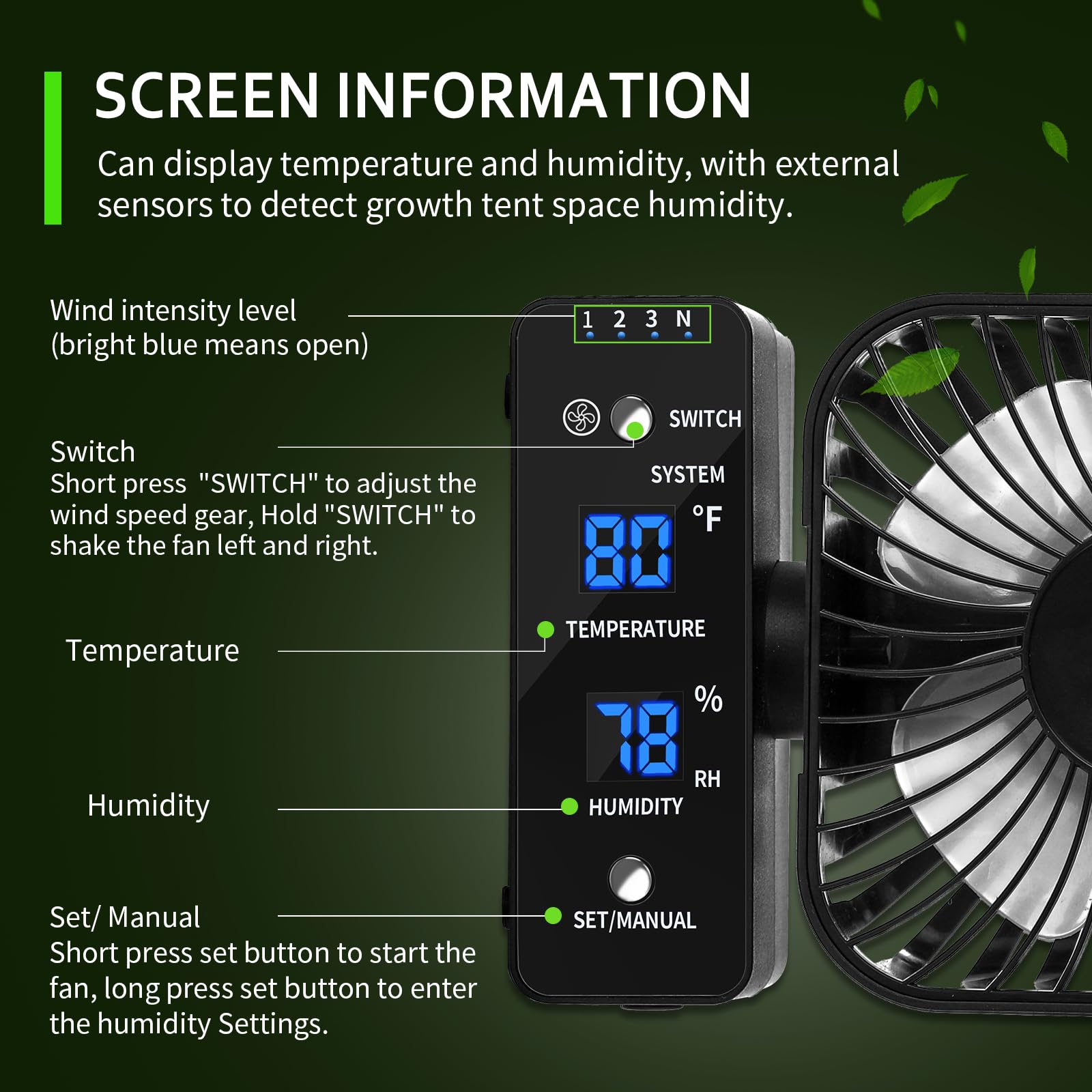 DAOTAILI grow tent fan is versatile for tents and greenhouses