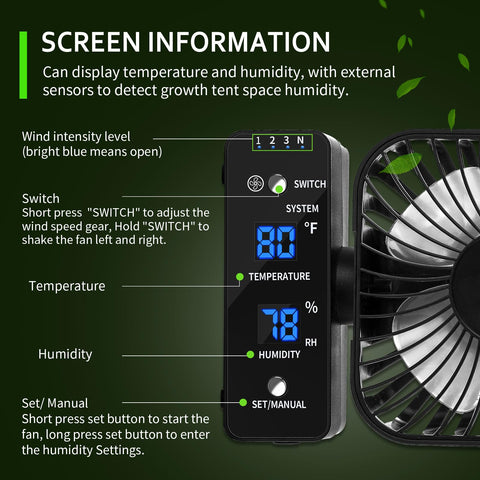 DAOTAILI grow tent fan is versatile for tents and greenhouses