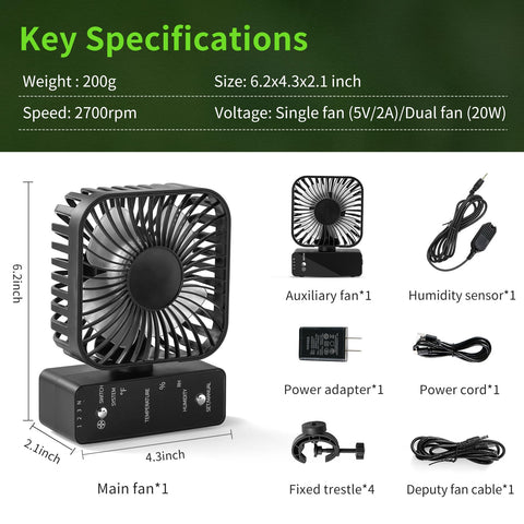 DAOTAILI hydroponic ventilation setup fits tents and greenhouses for healthy circulation