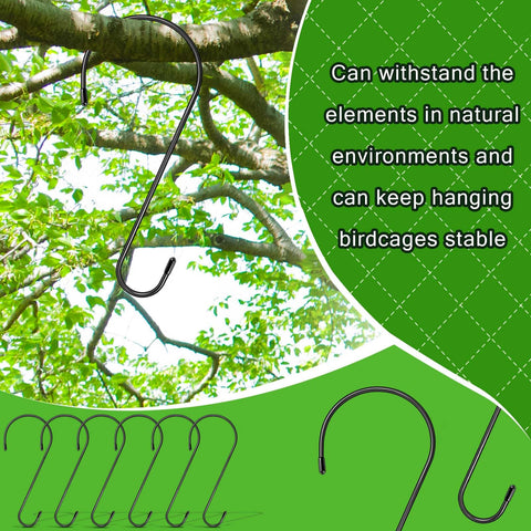 Dapute rust-proof S-hook ideal for bird feeders and patio decor.