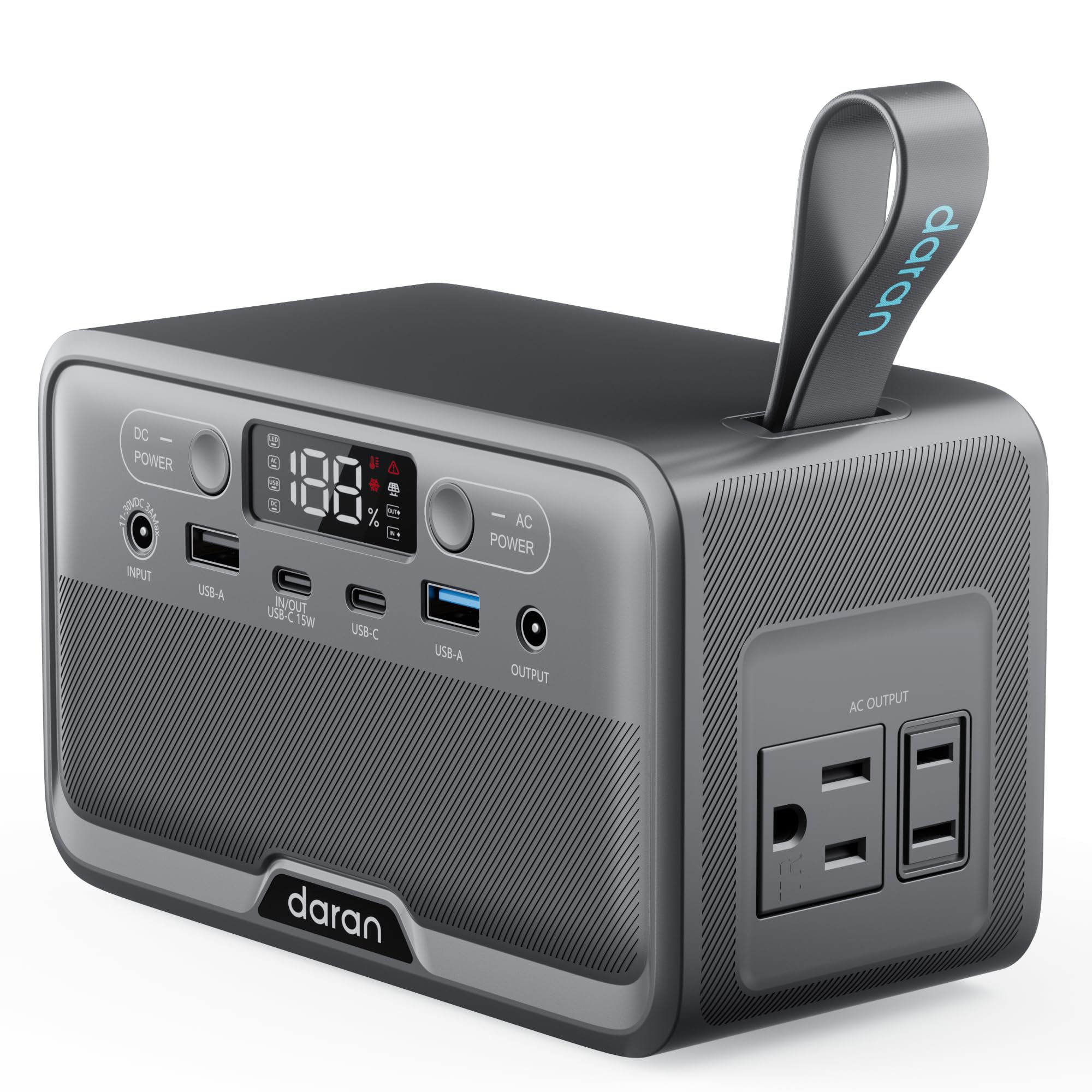Daran portable power station compact-size for easy travel, camping, and daily carry