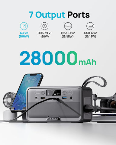 Daran portable power station ergonomic-handle design enables comfortable one-handed transport