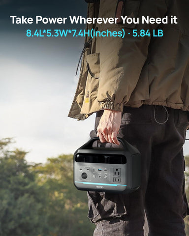 DARAN kit in camping scene showing easy emergency power on the go