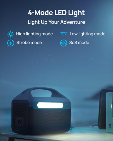 DaranEner built-in LED flashlight with four modes including SOS