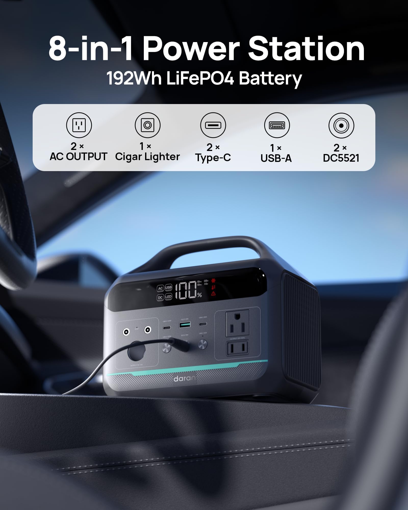 DaranEner LiFePO4 battery module shown for long life and safety.