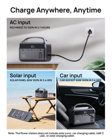 DaranEner power station USB ports enable on-the-go device charging.