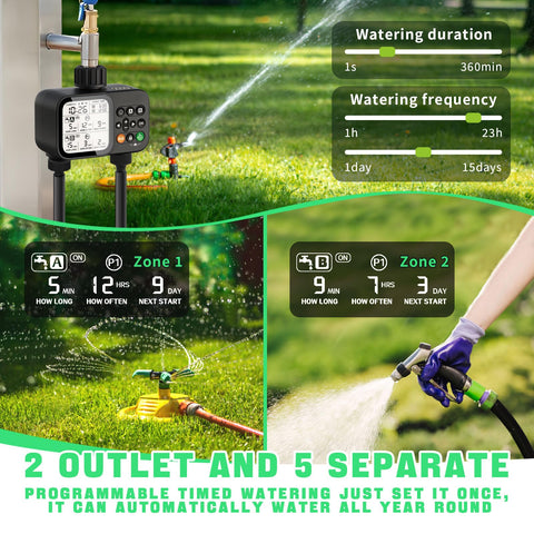 Dar Darouxiao 2 Zone Timer with large LCD display for easy setup.
