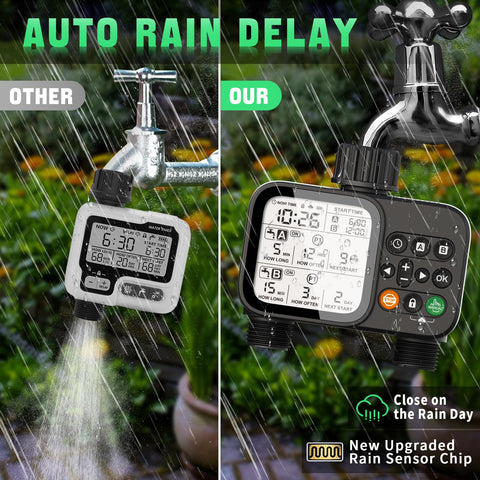 Dar Darouxiao waterproof hose timer designed for outdoor use.