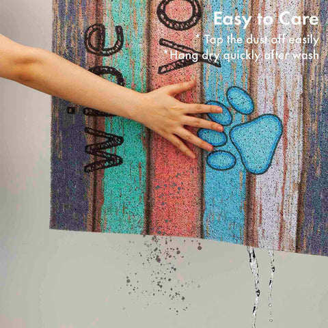 Darkyazi non-slip rubber backing doormat stays put on tile floors.