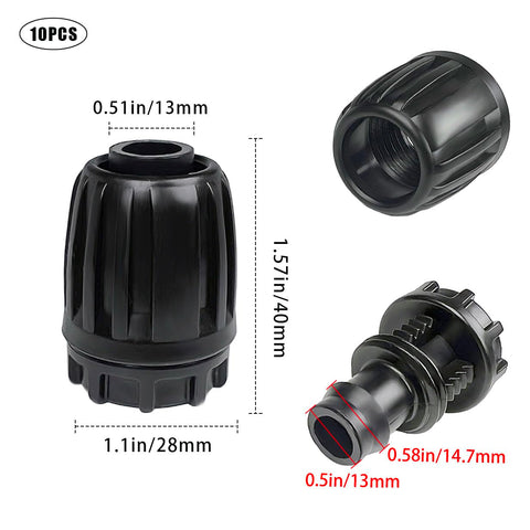 Darlingao end cap on tubing; leak-proof drip irrigation connection.