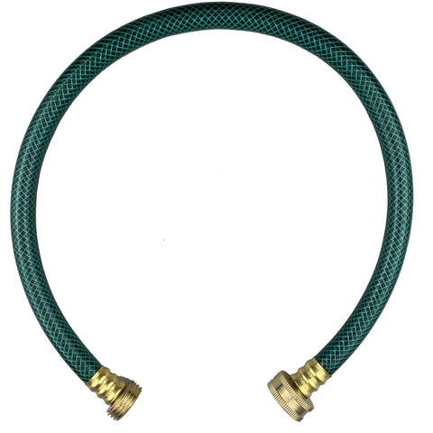 Darnassus garden hose with brass fittings close-up showing leak-proof seal.