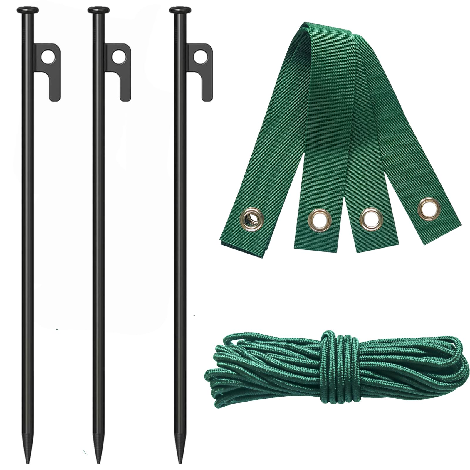 DasTior full kit of steel stakes for complete tree support and easy setup.