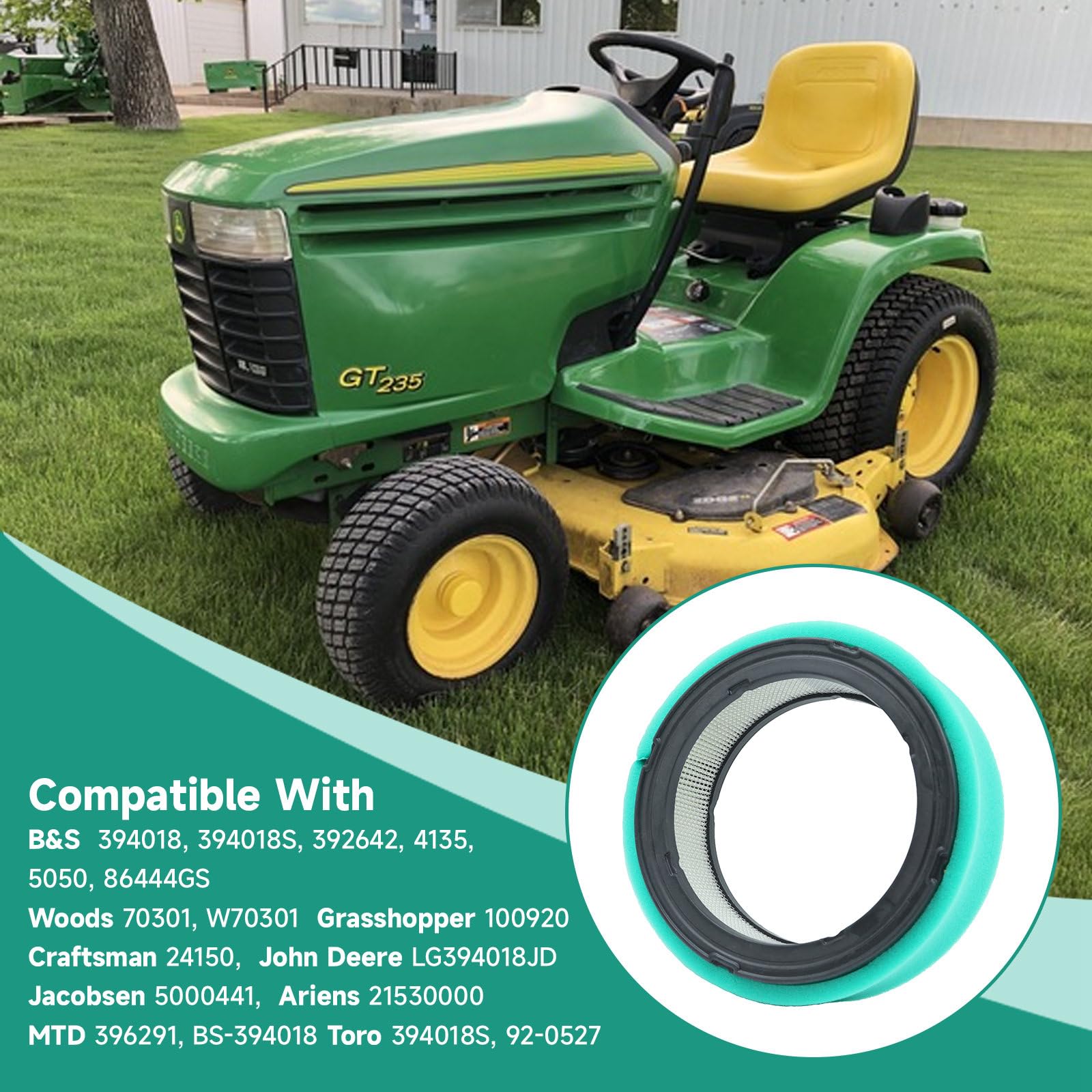 Lawn mower care with DASARYA filter for extended engine life