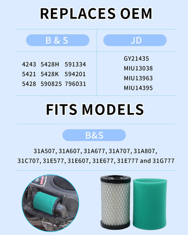 DASARYA air filter packaging includes warranty and quick-install guidance.