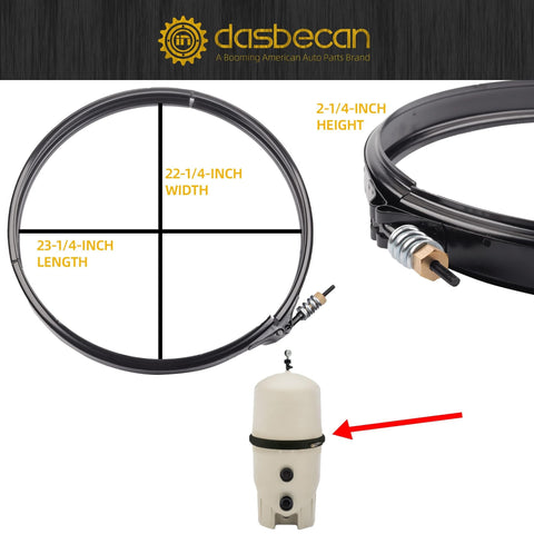 Dasbecan 190003 side profile showcases rugged stainless steel construction.