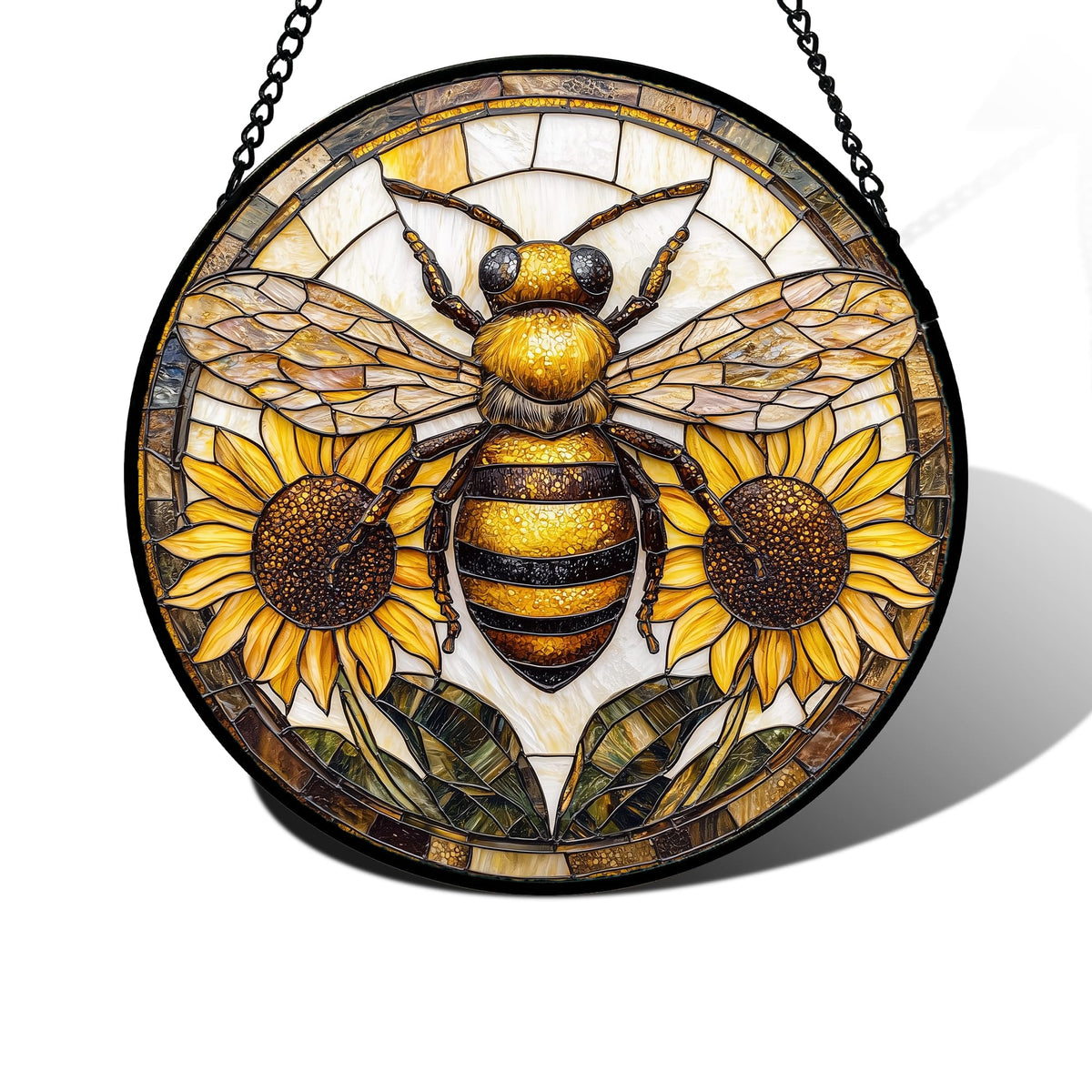 DASTOLL bee sunflower yellow suncatcher brightens windows with warm light.