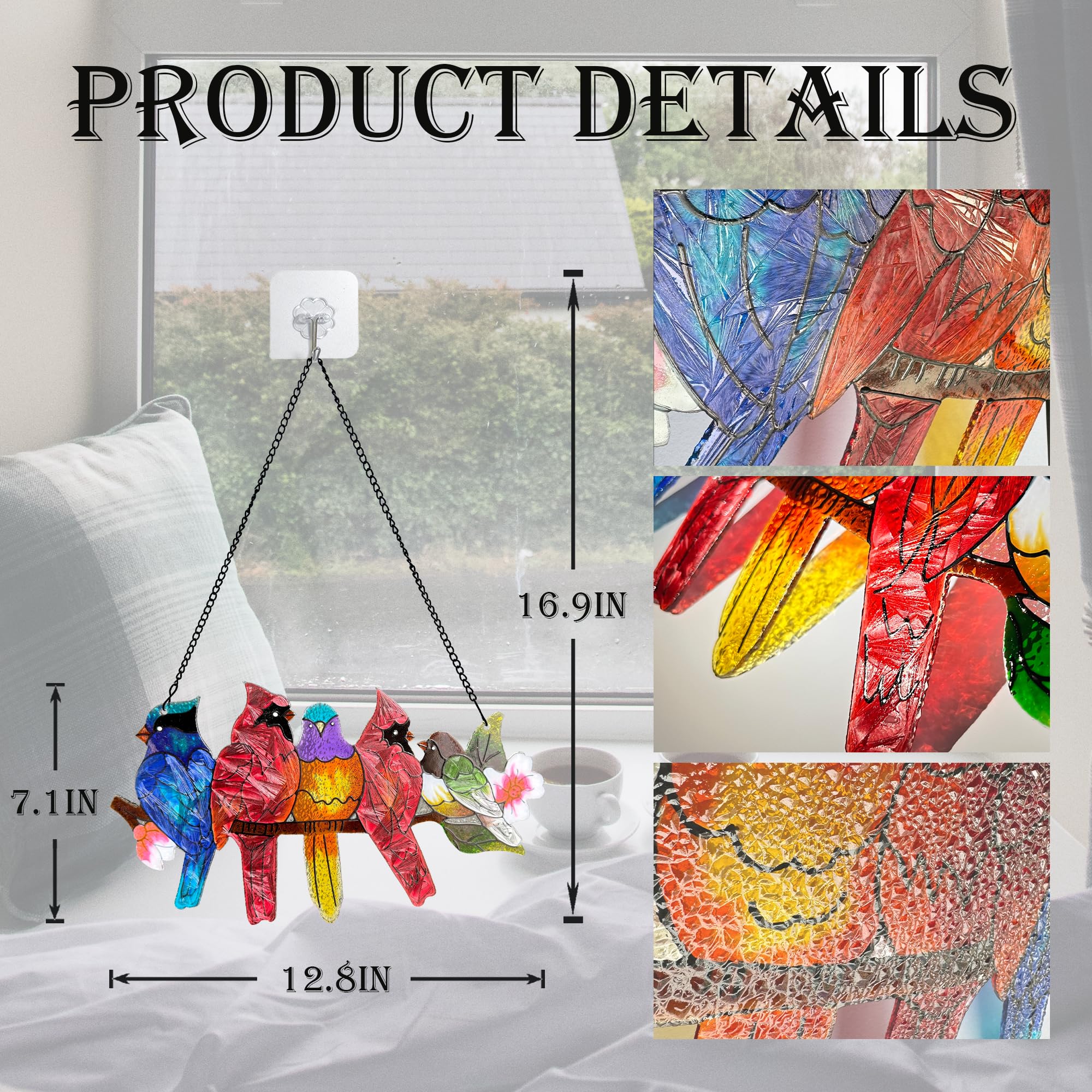 DASTOLL bird sun catcher window hanging adds cheerful light.