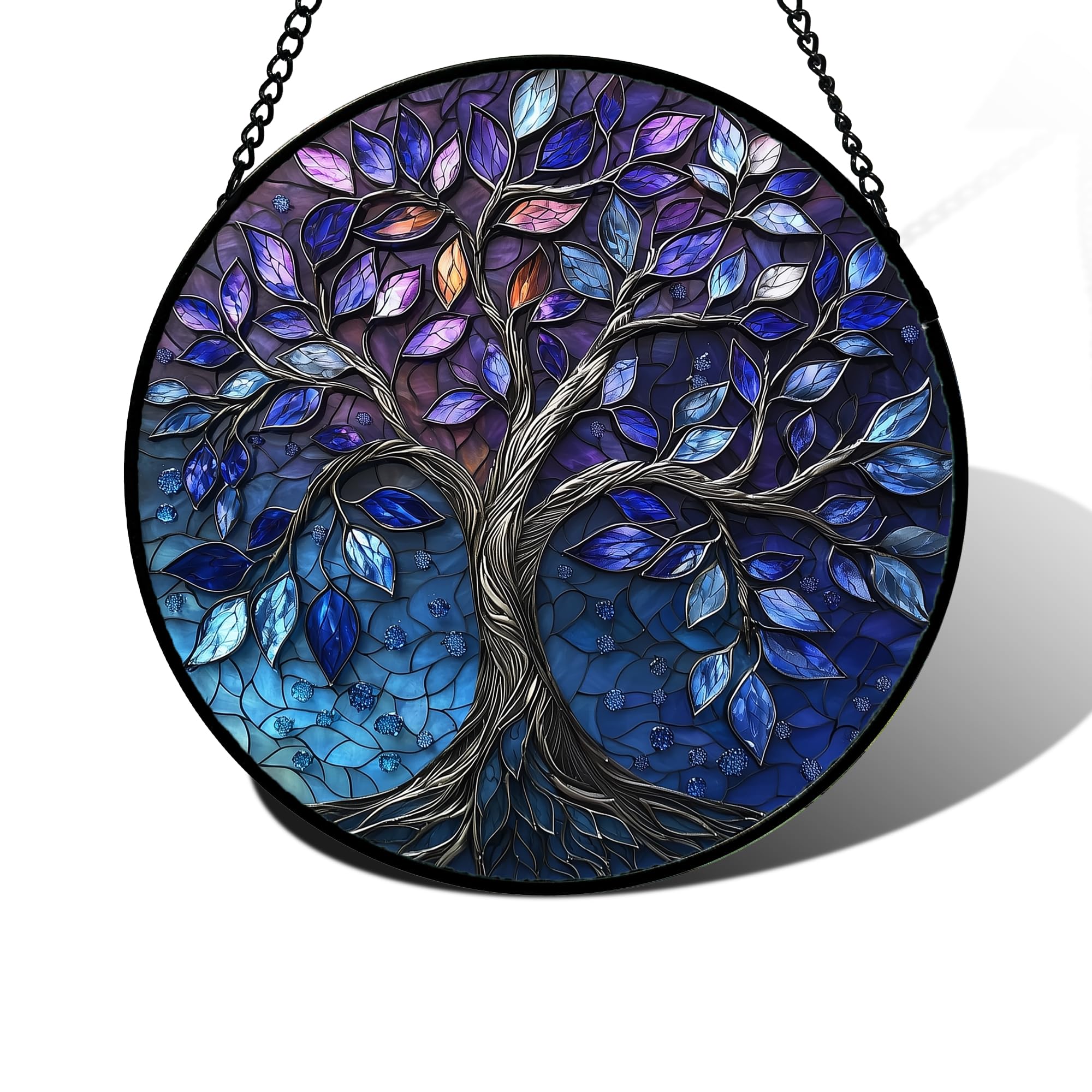 DASTOLL blue purple Tree of Life sun catcher brightens windows with vibrant color