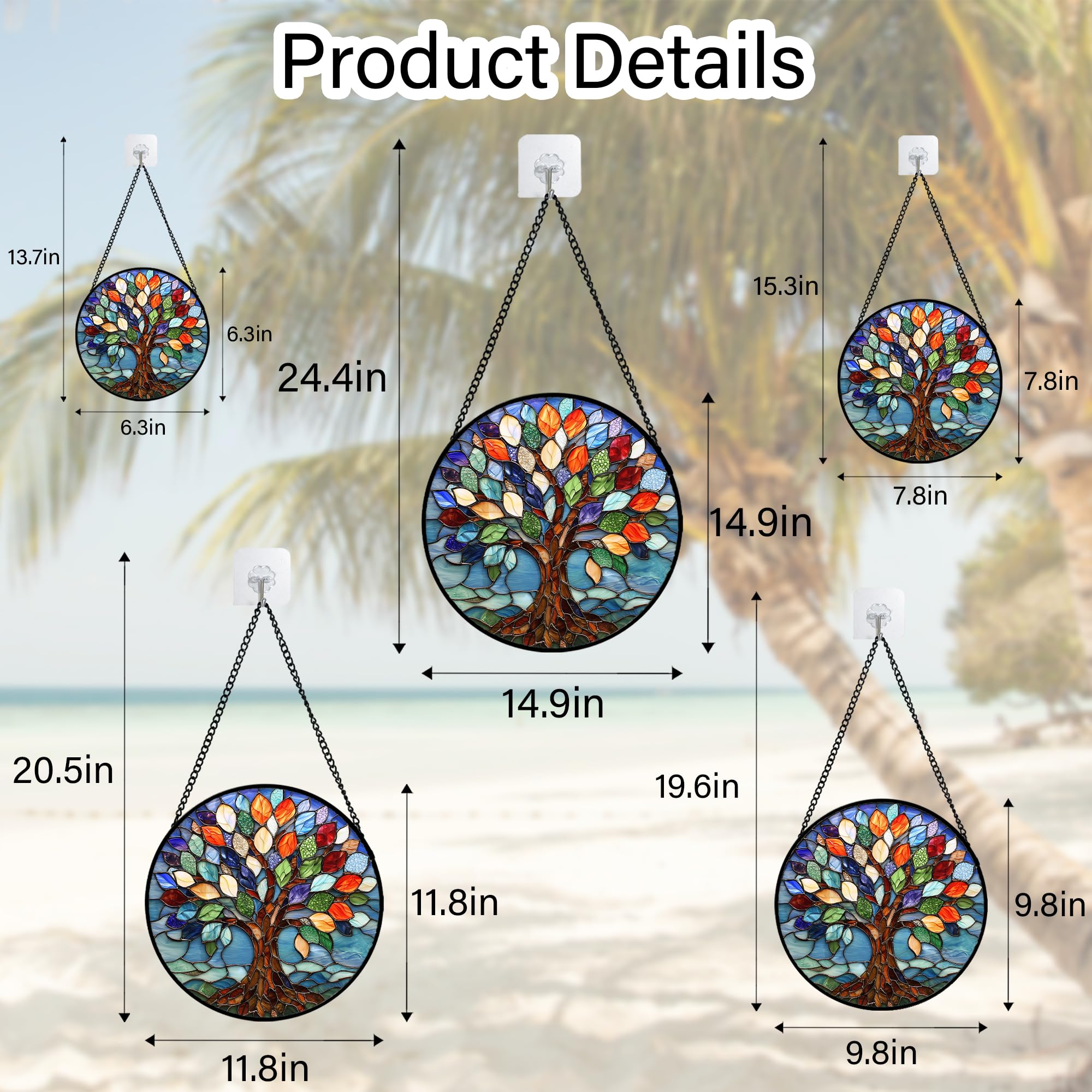 DASTOLL Tree of Life sun catcher creates peaceful, colorful ambiance