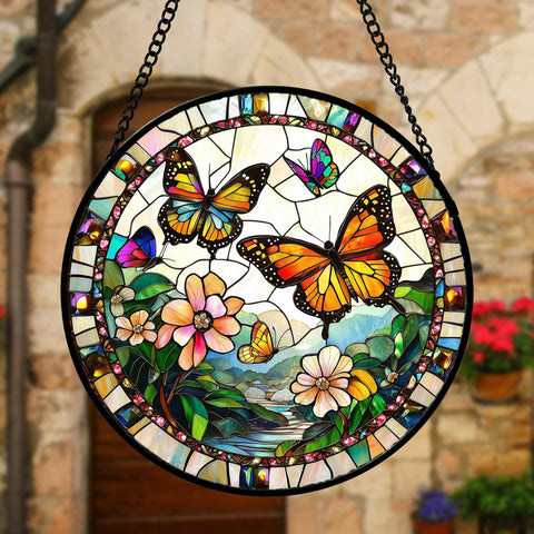 DASTOLL butterfly sun catcher decor brightens windows and porches with color