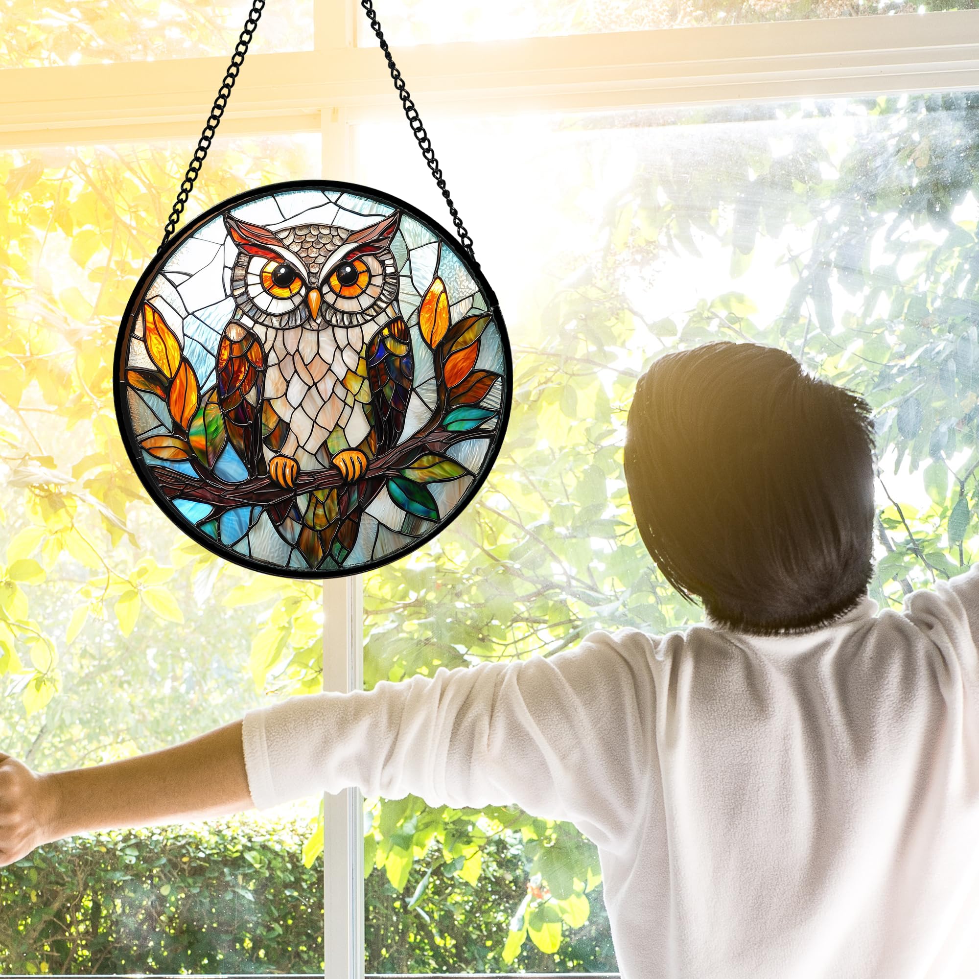 DASTOLL diamond glass panel suncatcher reflects light and adds sparkle