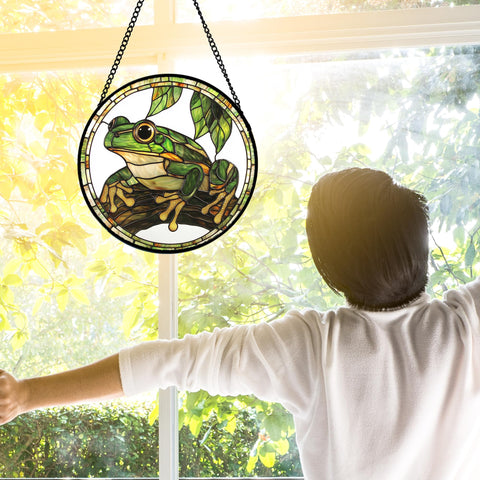 DASTOLL diamond glass with UV print metal frame sun catcher ready to hang