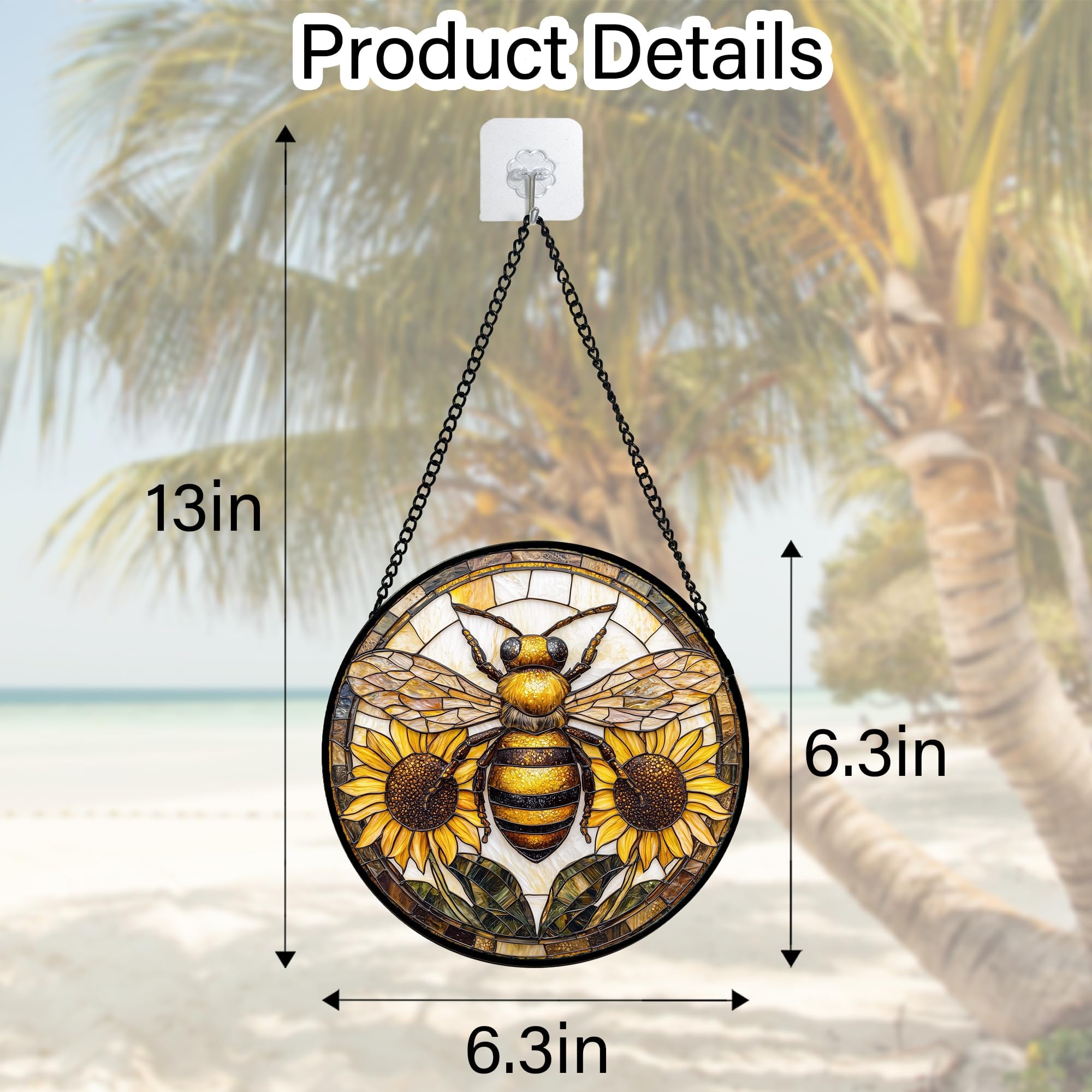 DASTOLL ready-to-hang suncatcher enhances natural light ambience.