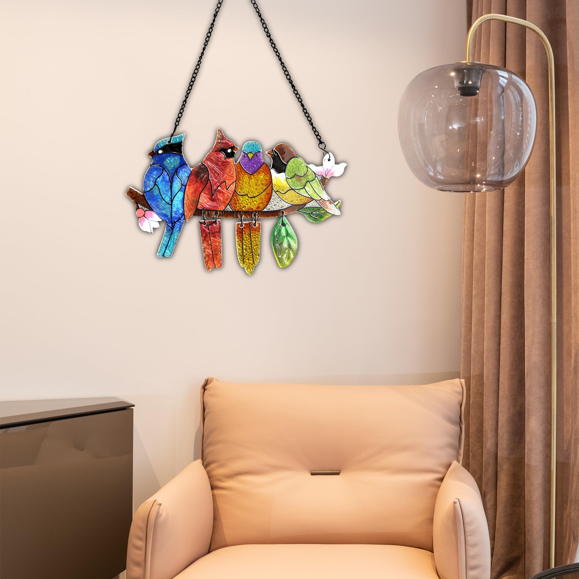 DASTOLL hand-painted hummingbird suncatcher shows lifelike feather textures