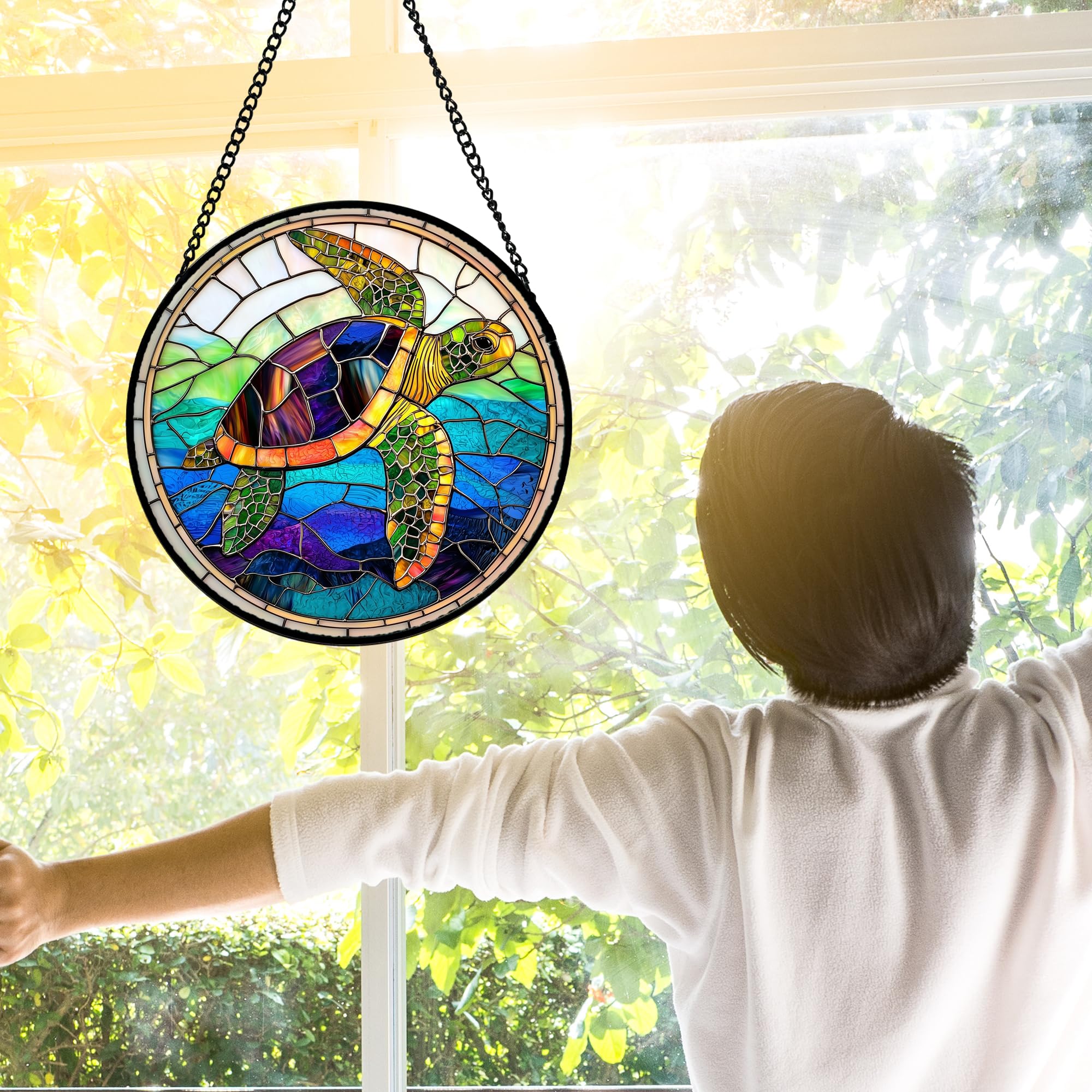 DASTOLL marine life suncatcher adds artistic charm to doors or walls