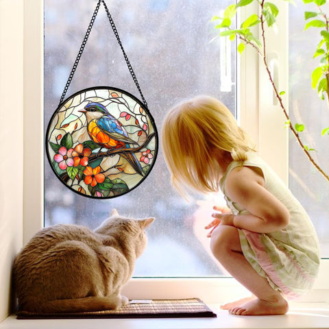 DASTOLL hanging suncatcher includes metal chain for easy setup