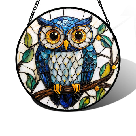 DASTOLL Owl sun catcher with diamond glass brightens windows with colorful indoor light